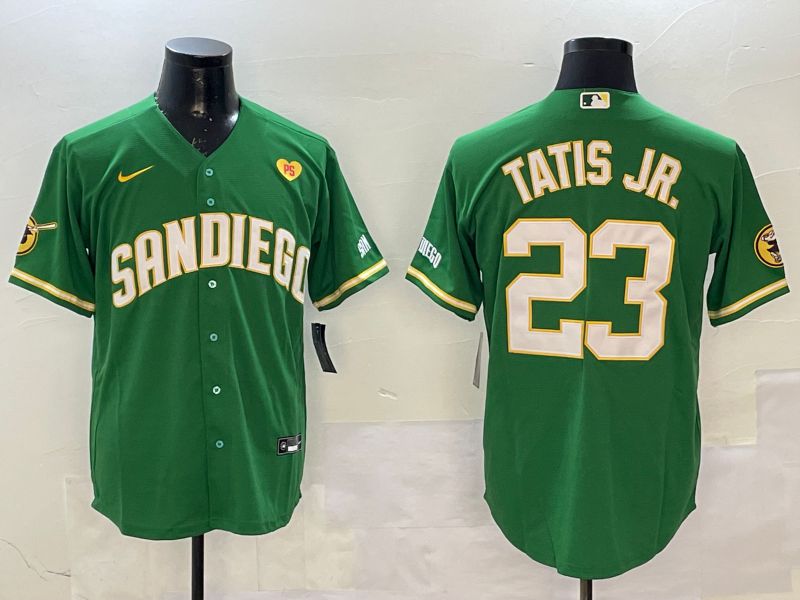 Men San Diego Padres #23 Tatis jr Green Jointly Name Game Nike 2025 MLB Jersey style 5->san diego padres->MLB Jersey